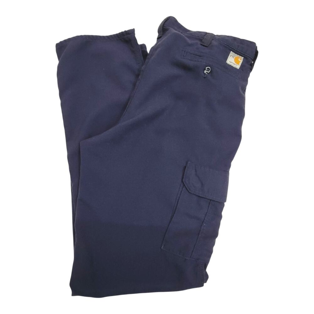 Carhartt FR Flame Resistant Cargo Work Pants Mens 36x36 Navy Blue CAT 2 NFPA